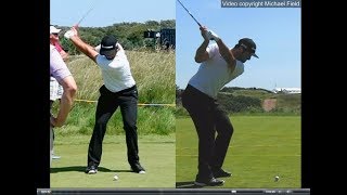 Jon Rahm golf swing  Long Iron faceon amp downtheline July 2017 [upl. by Etka]