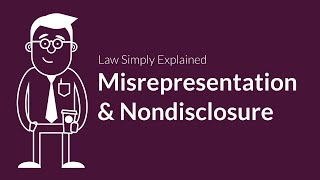 Misrepresentation and Nondisclosure  Contracts  Defenses amp Excuses [upl. by Attenal]