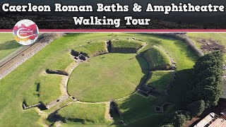 CAERLEON ROMAN BATHS amp AMPHITHEATRE WALES  Walking Tour  Pinned on Places [upl. by Anema]