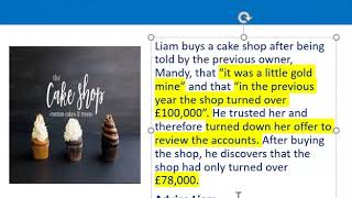 How to apply misrepresentation Liam cupcake scenario [upl. by Steinberg]