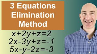 Solving Systems of 3 Equations Elimination [upl. by Paryavi358]