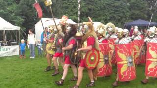 Roman Reenactment at the Amphitheatre in Caerleon Marching In [upl. by Woehick]