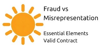 Fraud vs Misrepresentation  Other Essential Elements of a Valid Contract  CA CPT  CS amp CMA [upl. by Derrek121]